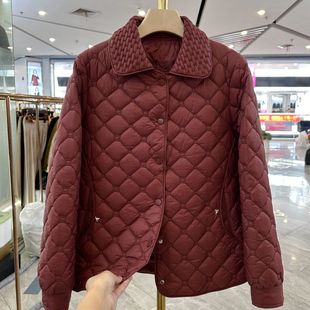 棉衣秋冬新款 洋派高贵50多岁棉服外套中老年上衣 妈妈轻薄短款 时尚