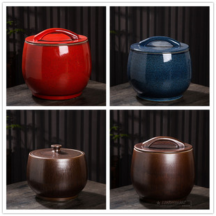 景德镇陶瓷米缸油缸水缸20 带盖腌肉腌菜加厚酱缸米桶家用 50斤装