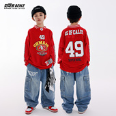 贝可家儿童街舞潮服套装 男童美式 街头上衣少儿hiphop街舞表演出服