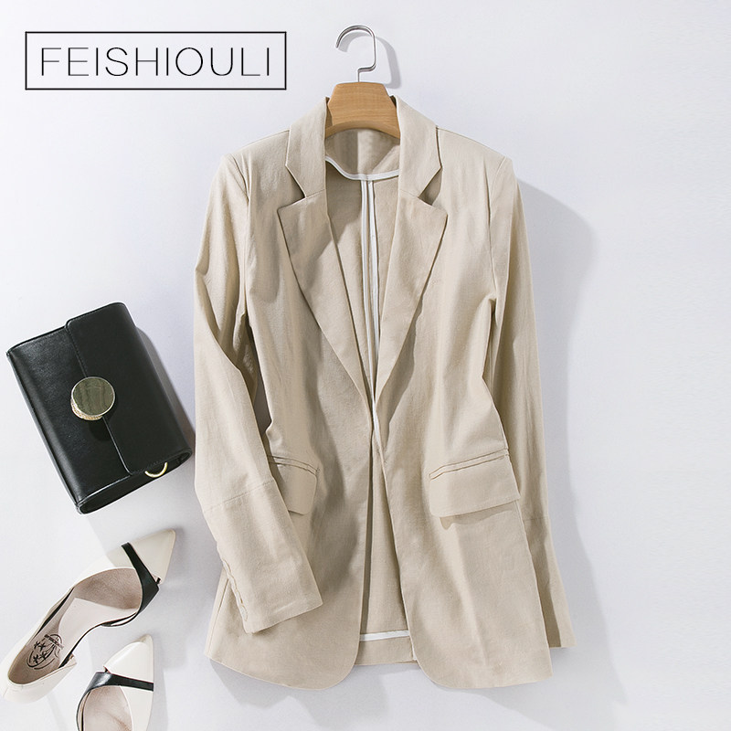 棉麻小西装外套女2019春秋新款韩版休闲复古chic亚麻西服大码显瘦在类目 女装/女士精品, 西装中 - 来自Buy2taobao.com提供专业的淘宝代购服务