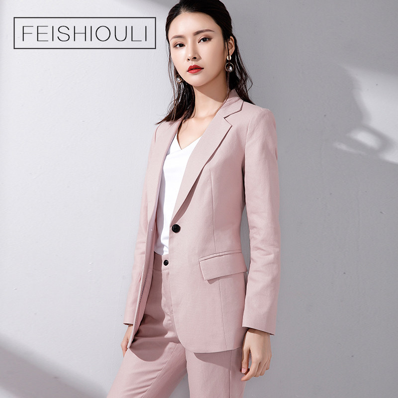 粉色亚麻小西装女2019秋季新款韩版修身大码chic棉麻西服外套休闲在类目 女装/女士精品, 西装中 - 来自Buy2taobao.com提供专业的淘宝代购服务