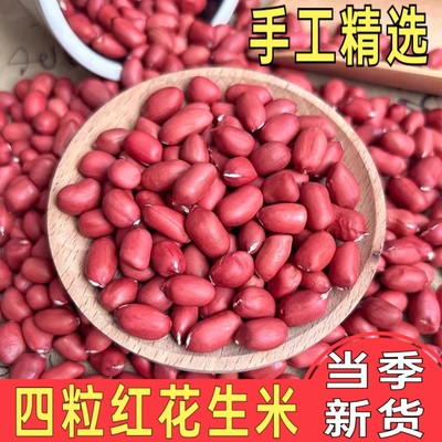 25年新四粒红花生米农家自种批发红皮生花生去壳花生仁批发