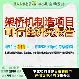 架桥机制造项目可行性研究报告111页 项目报告研究可行性研究资