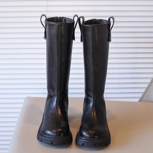 女童鞋秋冬靴子皮靴儿童长靴2025新款长筒过膝加绒女孩高筒单靴