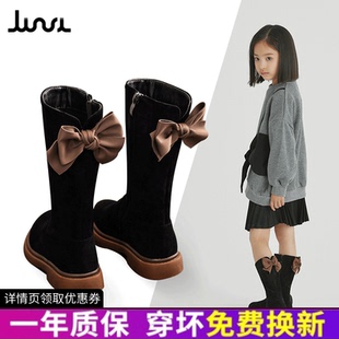 女童鞋儿童靴子高筒皮靴过膝单靴长靴长筒公主2025秋冬季新款加绒