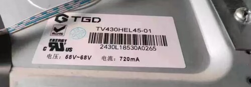 43寸广告机灯条TV430HEL45-01KW43E160L/R-ZC14A-02 303KW430031