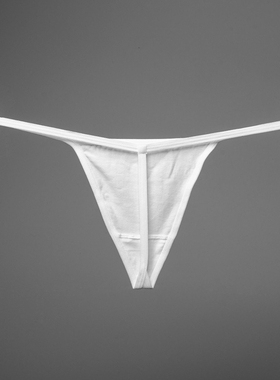 白色丁字裤女一根绳勒阴细带性感比基尼纯棉内裤健身tback欧美t裤
