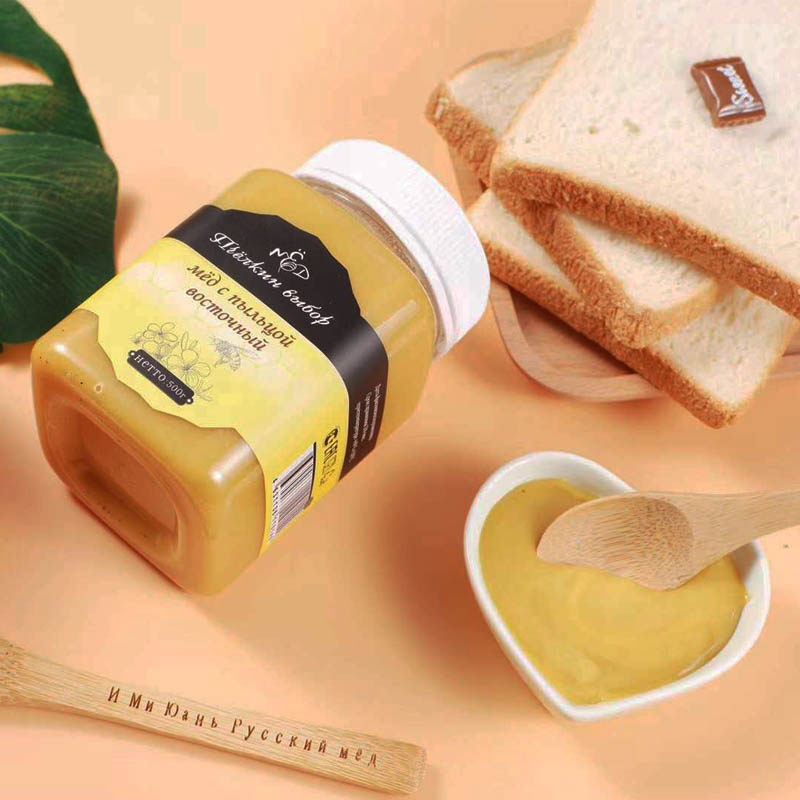 进口俄罗斯原装正品花蜜正宗野生结晶成熟天然蜂蜜无污染500g营养