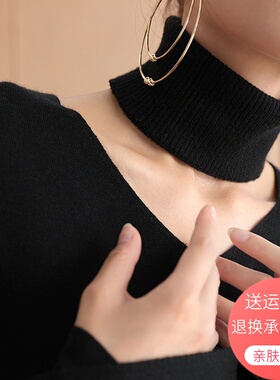 男女高端羊绒围脖套头围巾秋冬季保暖针织假领子羊毛颈带护颈椎项