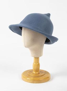 儿童秋冬芙蓉羊毛呢灰蓝色礼帽舞台表演哈利波特魔法学院COS保暖