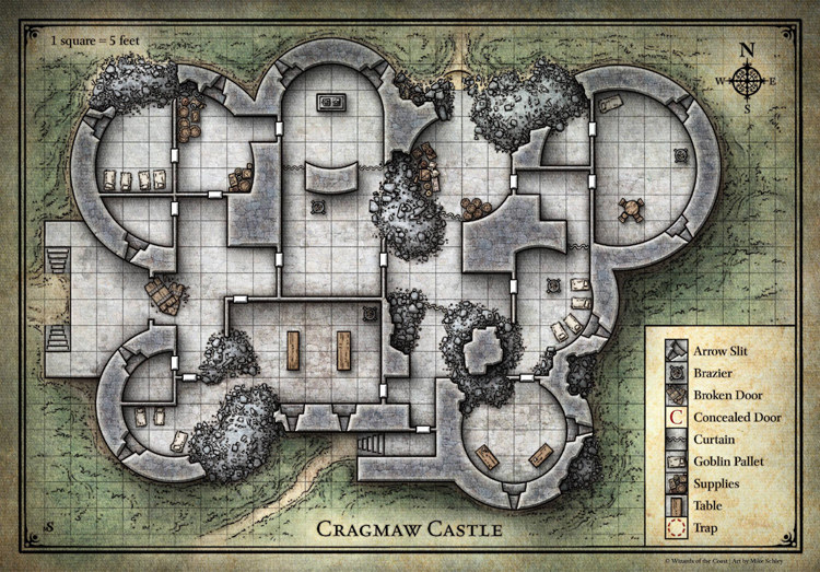 桌游驿站 dnd 5e 妖城古堡 c 失落矿坑 起始模组 trpg 跑团地图