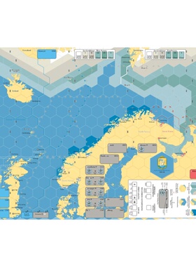 桌游驿站 北冰洋海战PQ-17 Arctic Naval 二战兵棋盘牌垫地图定制