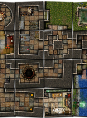 桌游驿站 DnDm 龙与地下城跑团TRPG拼接板块地图棋盘牌垫COC场景