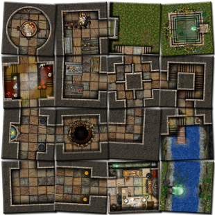 桌游驿站 DnDm 龙与地下城跑团TRPG拼接板块地图棋盘牌垫COC场景