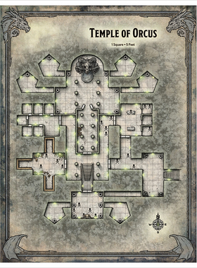 桌游驿站 DnD 5E 巨龙迷城 Temple of Orcus 跑团棋盘RPG地图组件