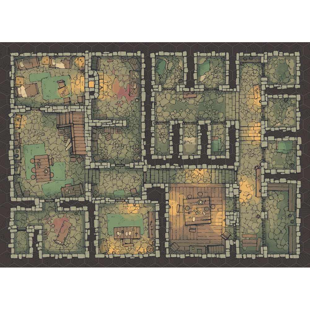 桌游驿站 hex 16 蜂巢网格[棋盘]龙与地下城trpg跑团地图玩家定制