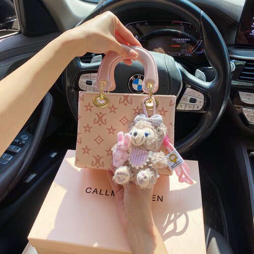 CallmeKitten高级压花粉色戴妃包