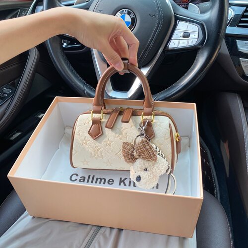 CallmeKitten复古撞色波士顿包包