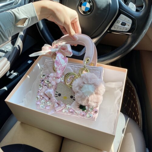 CallmeKitten小香风高级感镶钻戴妃包2026新款法式小众猫咪小方包