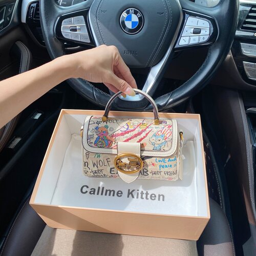 CallmeKitten可爱小熊涂鸦邮差包