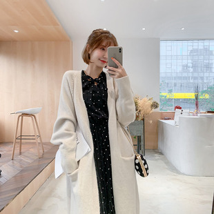 网红针织开衫毛衣外套女2021新款很仙的洋气慵懒风宽松中长款上衣