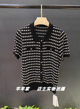 新品福利阿丝玛颖尚A68661天丝莱赛尔女针织衫2025夏款短袖妈妈装