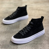 新款 翻毛皮加绒百搭韩版 爆款 2025年冬季 潮流男士 高帮鞋 日常休闲鞋