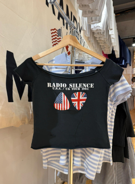 Brandy Girl BM新款美式复古纯色圆领长袖T恤bm修身显瘦上衣女