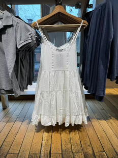 BM官网新款白色蝴蝶结吊带连衣裙蓬蓬裙bm清纯小个子a字裙女