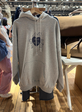 Brandy Girl BM新款美式复古爱心天使印花连帽卫衣bm宽松显瘦上衣