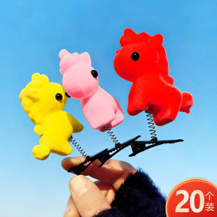 2026新年可爱红色小马发夹卡通马年发卡发饰儿童表演头饰马年礼物