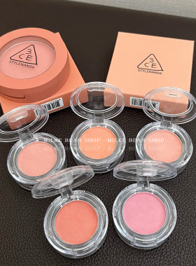3ce哑光腮红小样mono pink裸粉Rose Belge蜜桃橘单色自然修容试色