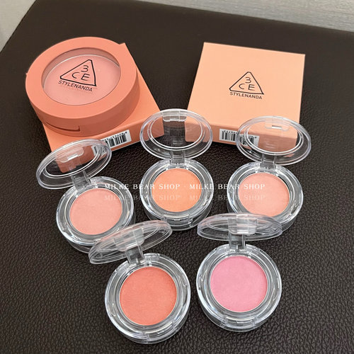 3ce哑光腮红小样mono pink裸粉Rose Belge蜜桃橘单色自然修容试色
