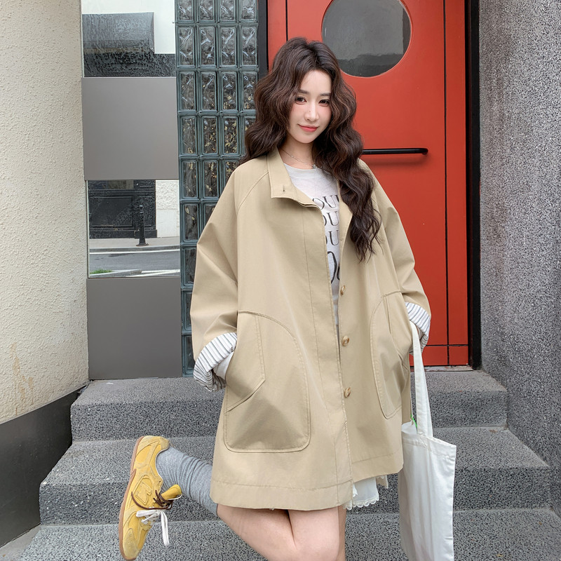 新款主推韩系中长款风衣外套603-p170-k269,女装风衣,2C062