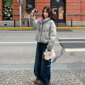 主推新款-千鸟格羽绒服宽松小个子外套887-p245-k399图片