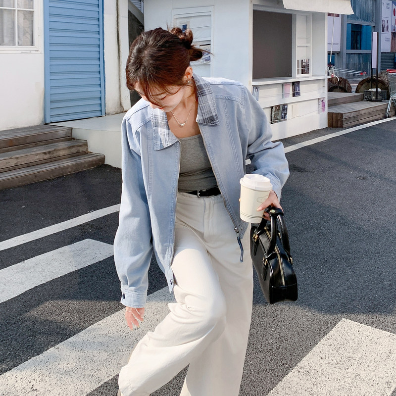 新款大货已出宽松韩系短款牛仔外套619-p165-k269,女装风衣,2C062
