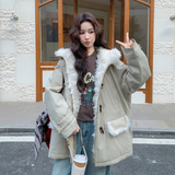 主推新款-90绒中长款羽绒服宽松小个子毛毛外套880-p325-k489，女装羽绒服，2C062