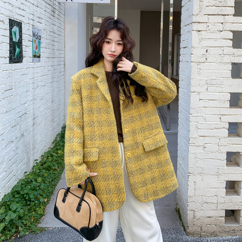 主推新款-黄格羽绒服宽松小个子外套902-p265-k399,女装羽绒服,2C062