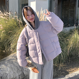 新款大货已出-短款卫衣连帽羽绒服宽松小个子外套291-p255-k389，女装羽绒服，2C062