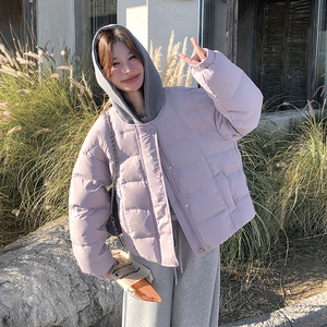 主推新款-短款卫衣连帽羽绒服宽松小个子外套291-p255-k389图片