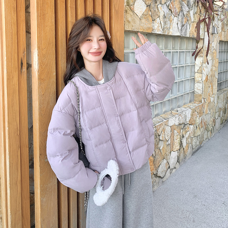 主推新款-短款卫衣连帽羽绒服宽松小个子外套291-p255-k389,女装羽绒服,2C062