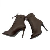 跳舞鞋 KARMEN原创棕色爵士短靴新手入门heels高跟鞋 鱼嘴高跟鞋