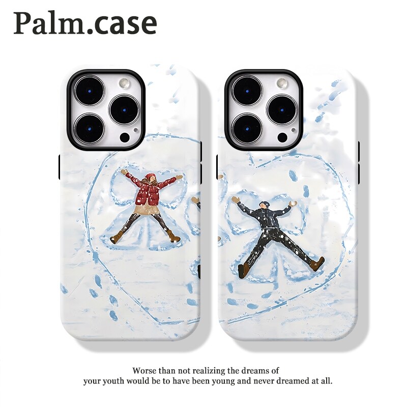 情侣菲林二合一适用华为p80pro/oppo/vivo/小米17promax/一加11/苹果17promax/16pro手机壳雪场爱心男生女孩