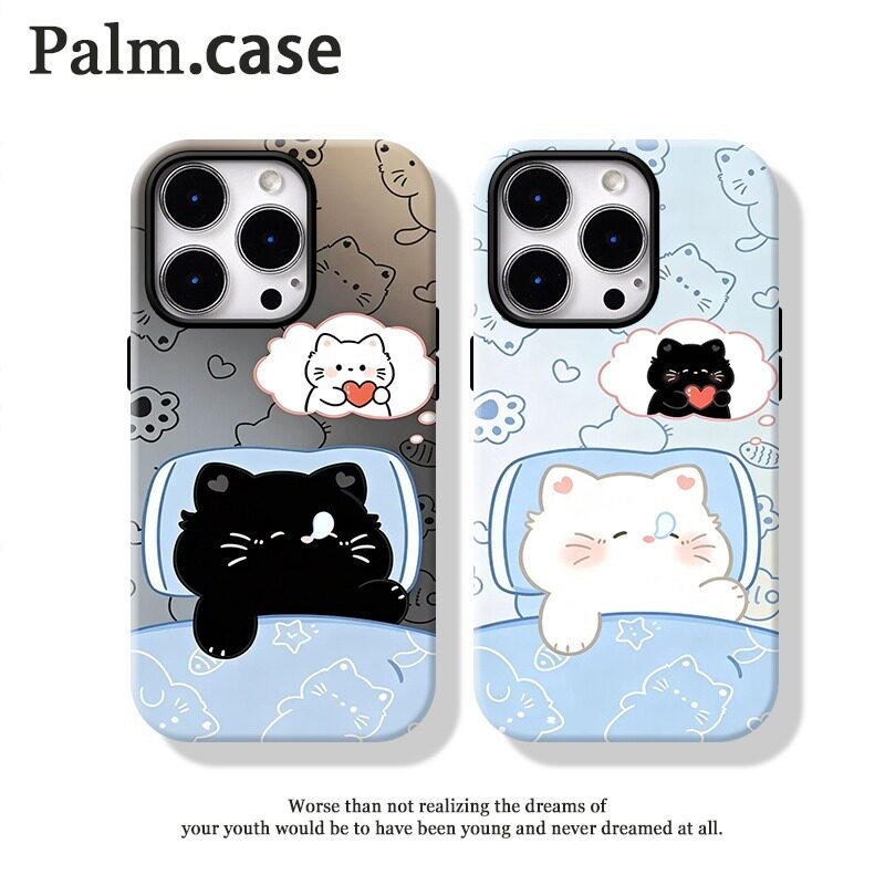 情侣菲林黑猫二合一手机壳