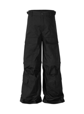 巴黎风格Flared Cargo多口袋·TS多口袋微喇叭宽松潮牌工装长裤子