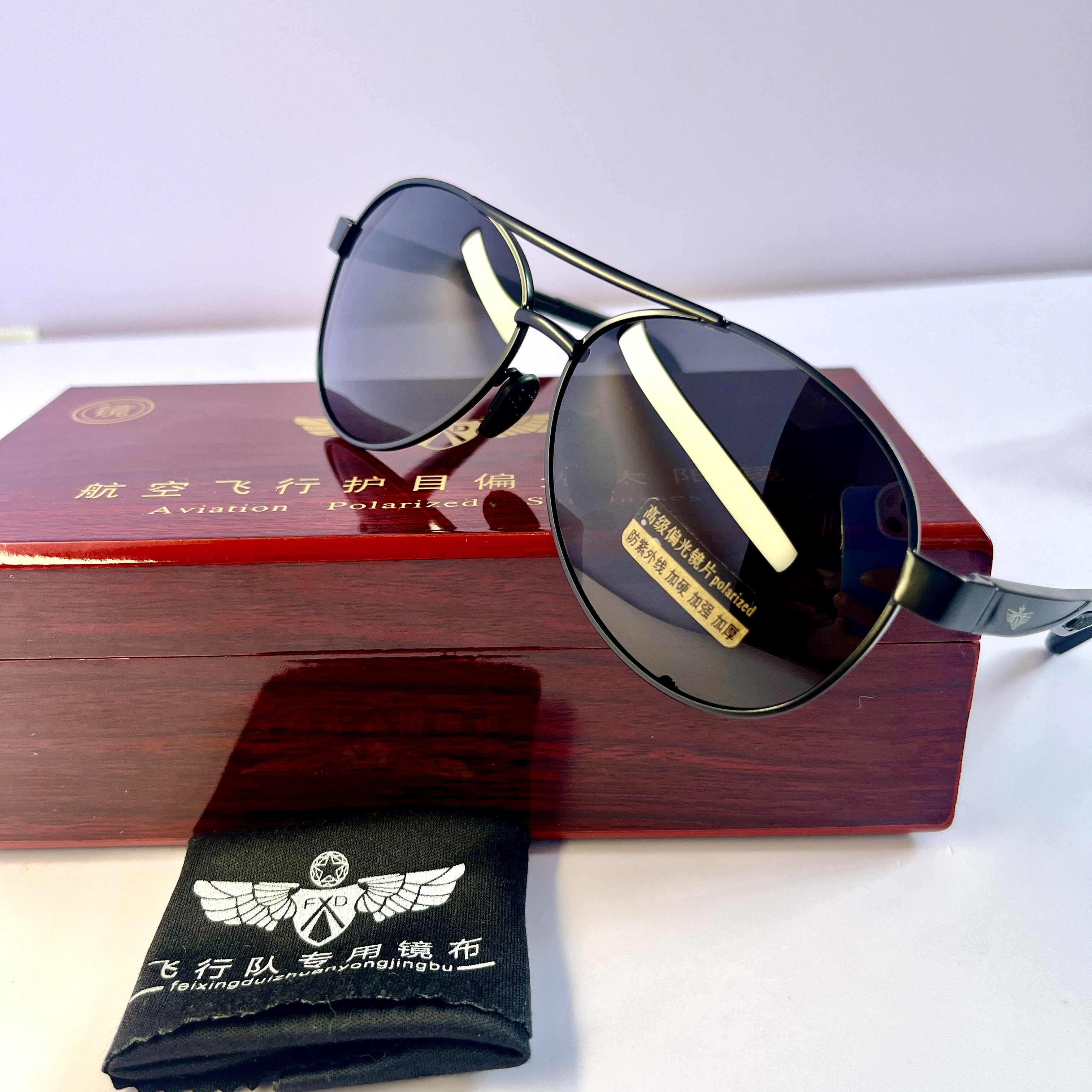 中国空勤飞行员式偏光太阳镜墨镜眼镜航空飞行镜蛤蟆镜驾驶镜