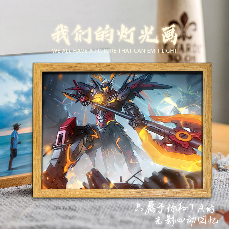 王者荣耀灯光画周边李信澜妲己小乔貂蝉手办摆件卧室电竞氛围夜灯