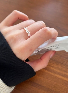 纯银999冷淡风小众设计银环戒指