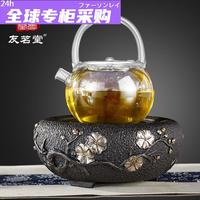 日本友茗堂电陶炉泡茶铸铁家用铁壶