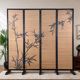 新中式 隔断屏风茶楼国风竹影主题装 饰墙背景茶室竹编围挡阳台改造